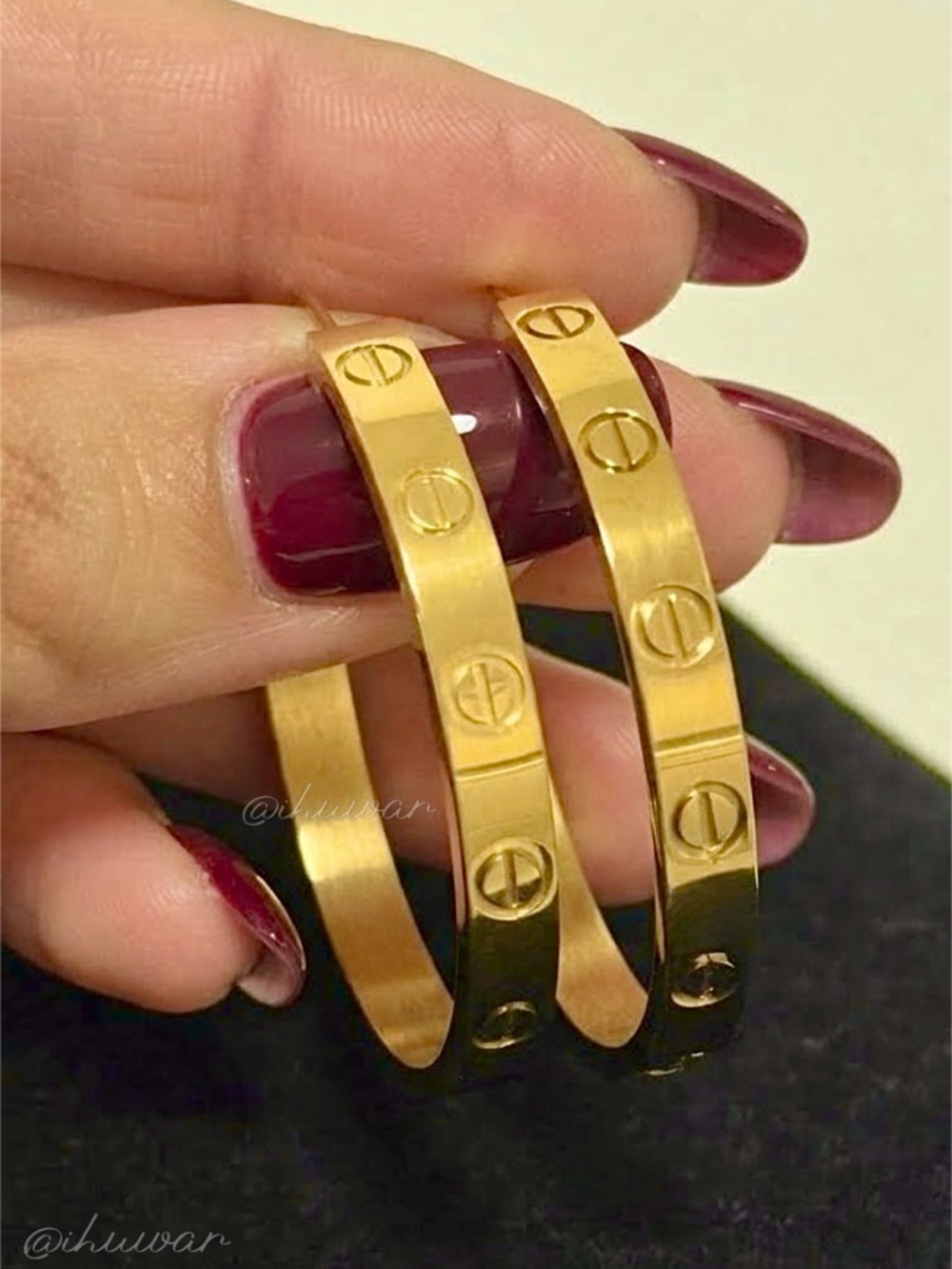 18K Gold Plated Stainless Steel Screw Design Hoop Earrings
